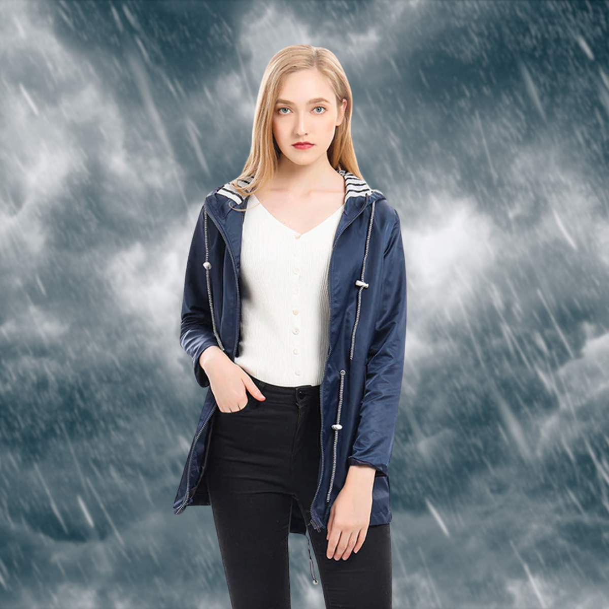 Paloma - Wind- en waterdichte regenjas met capuchon voor dames