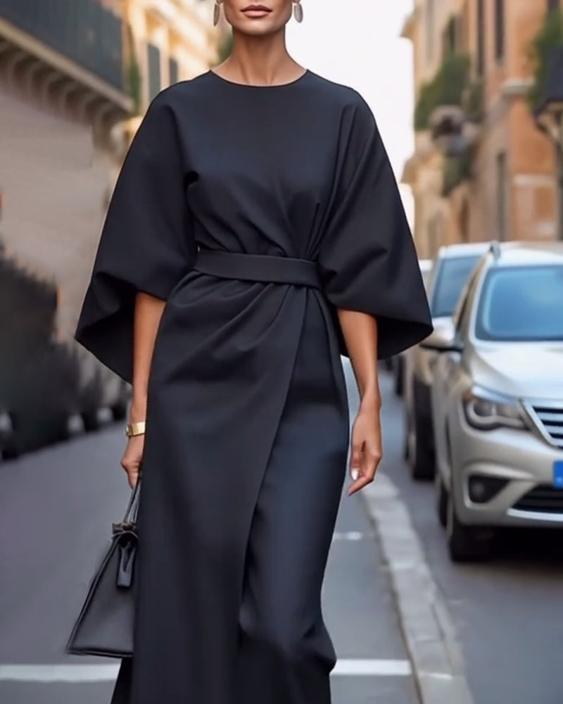 Ruby - Elegante midi jurk met ceintuur voor dames