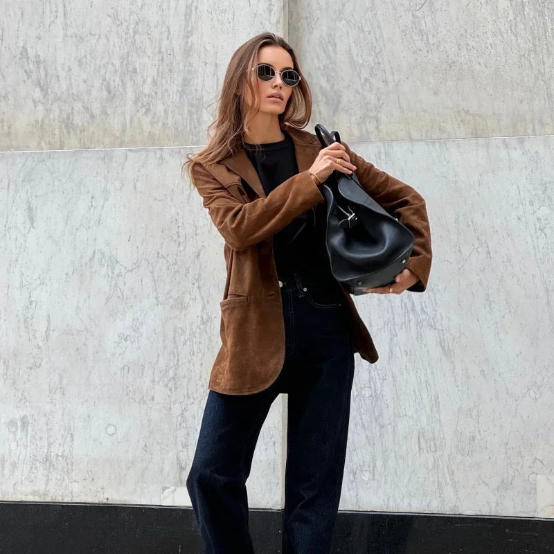 Gemma - Stijlvolle suède blazer voor dames