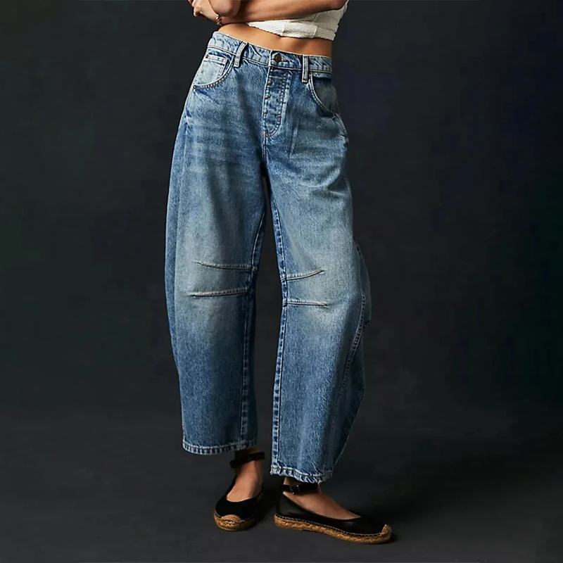 Lena - Relaxed baggy jeans met hoge taille voor dames