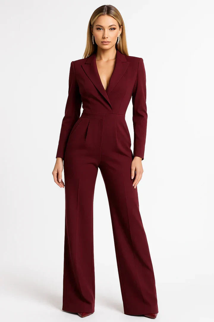 Eliza - Stijlvolle blazer jumpsuit met wijde pijpen voor dames