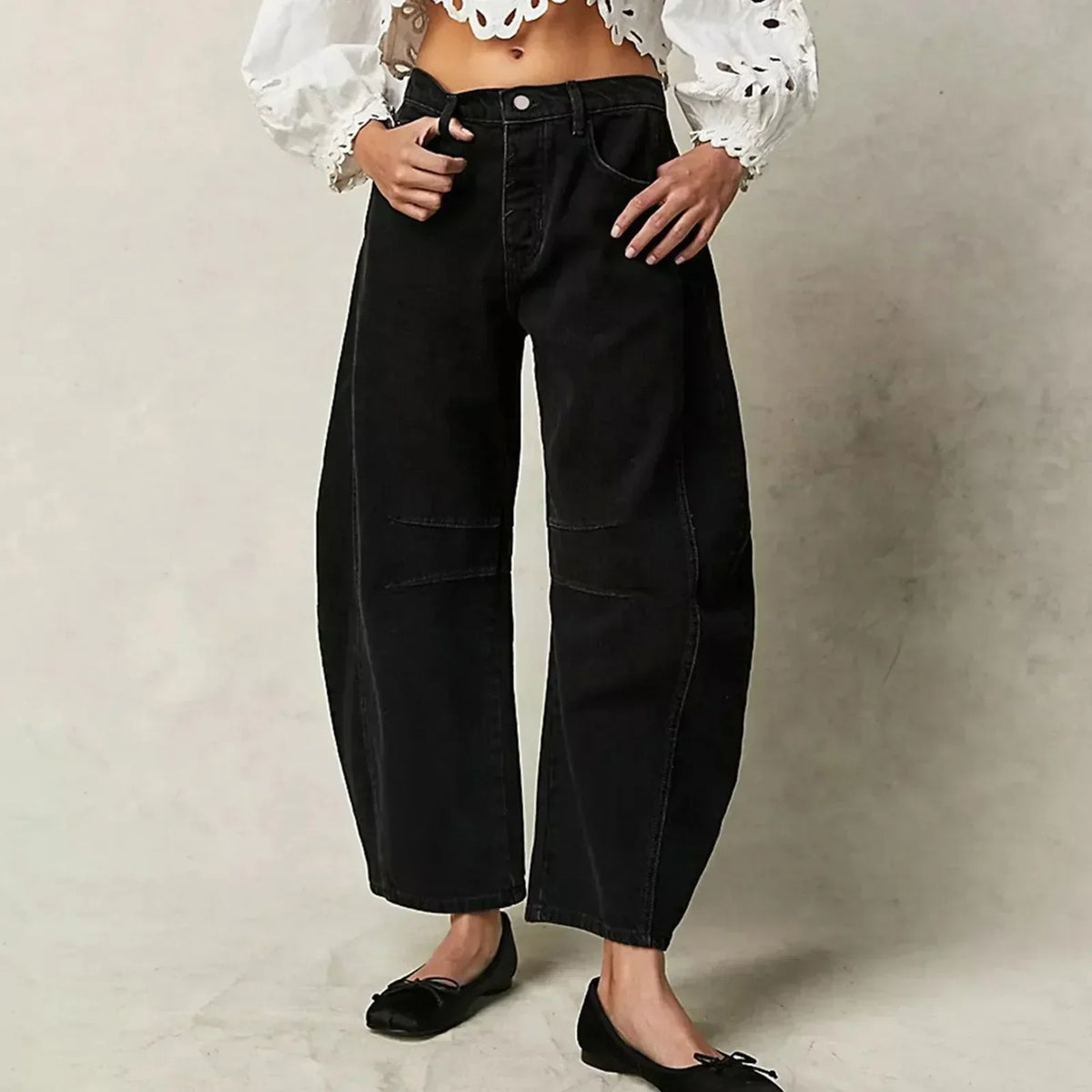 Lena - Relaxed baggy jeans met hoge taille voor dames
