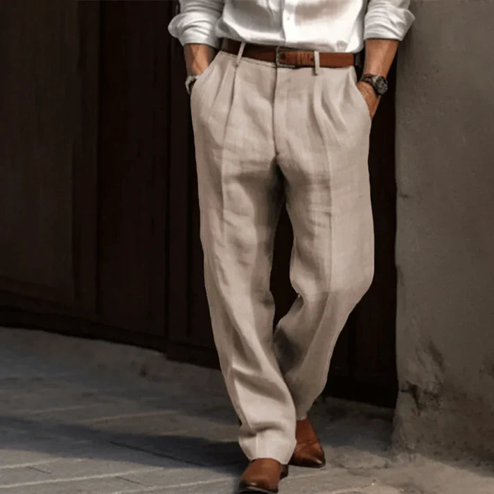 Grant - Klassieke vintage herenpantalon met plooien