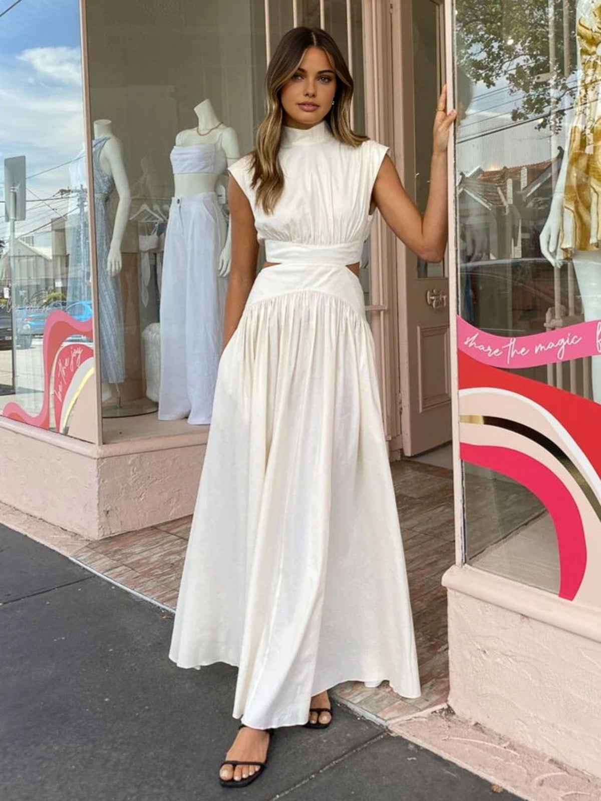 Violet - Elegante plissé maxi jurk voor dames