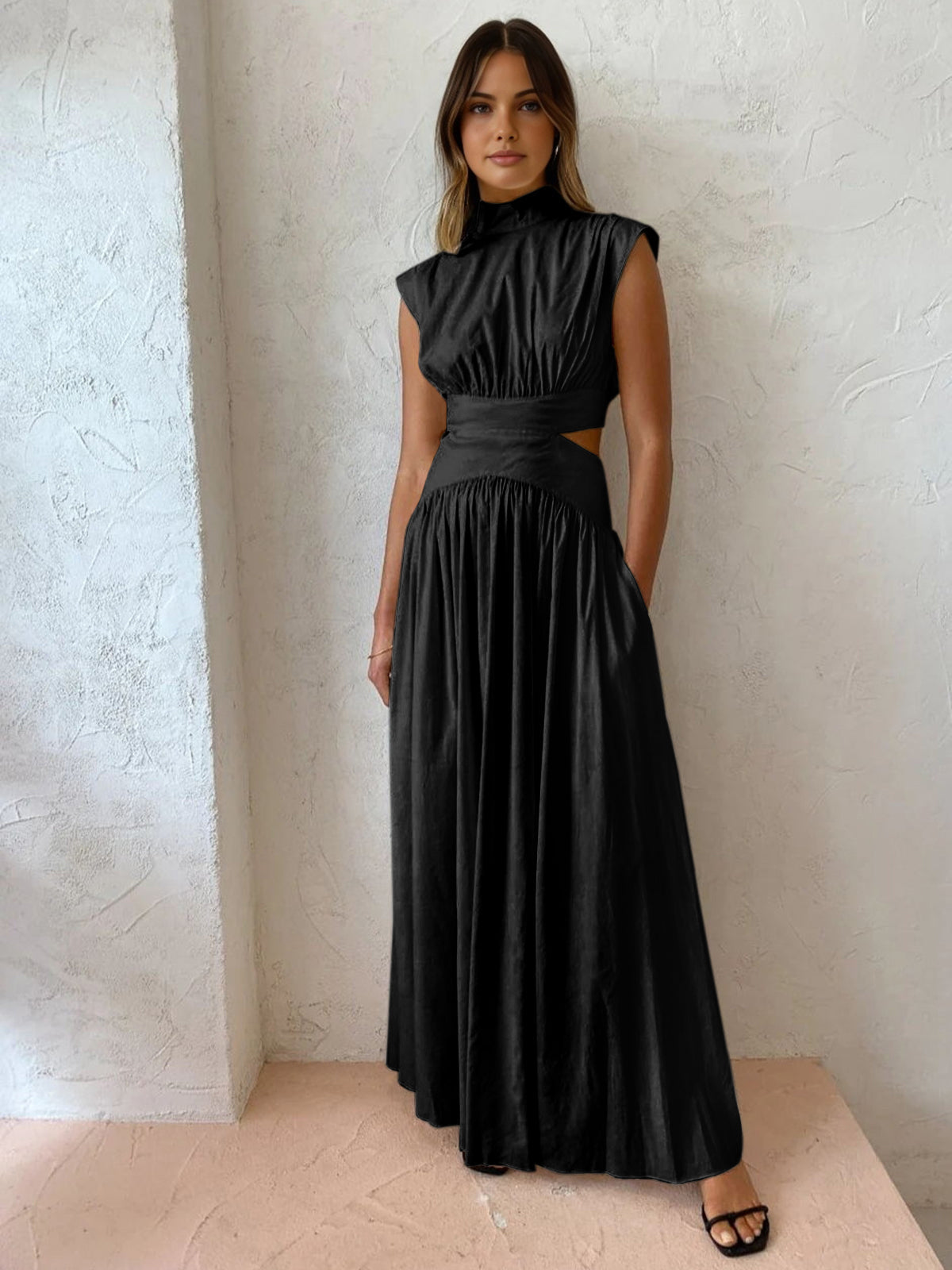 Violet - Elegante plissé maxi jurk voor dames