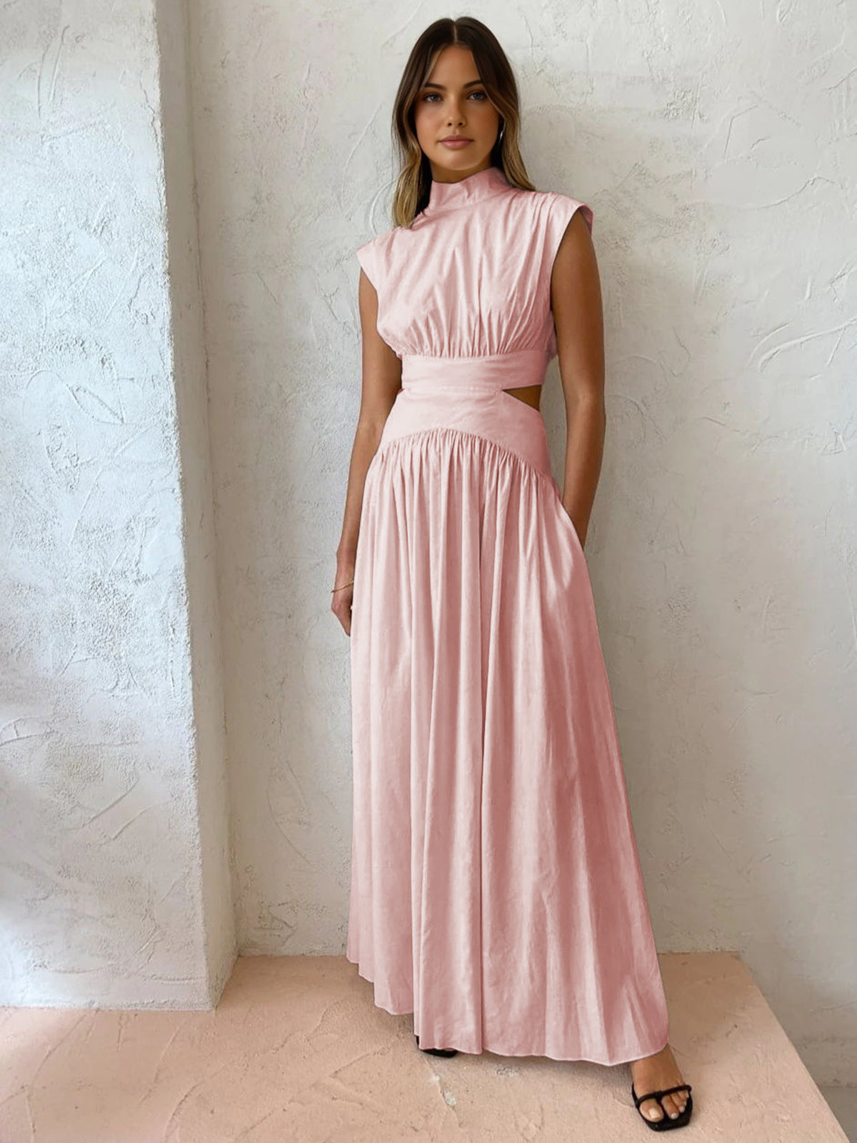 Violet - Elegante plissé maxi jurk voor dames