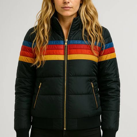Bente - Lichte windbreaker met regenboogstrepen voor dames