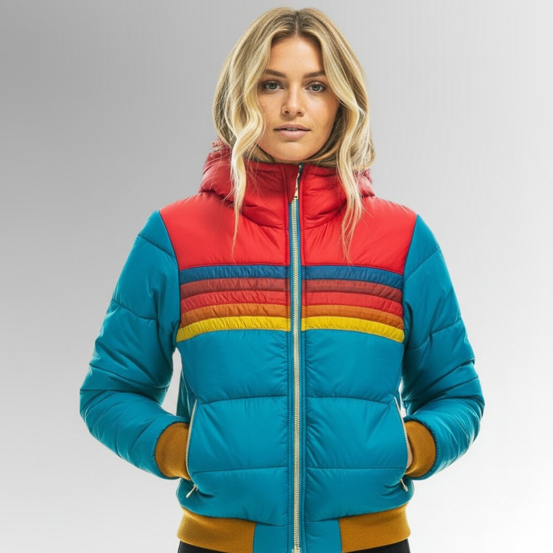 Bente - Lichte windbreaker met regenboogstrepen voor dames