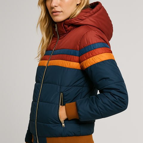 Bente - Lichte windbreaker met regenboogstrepen voor dames
