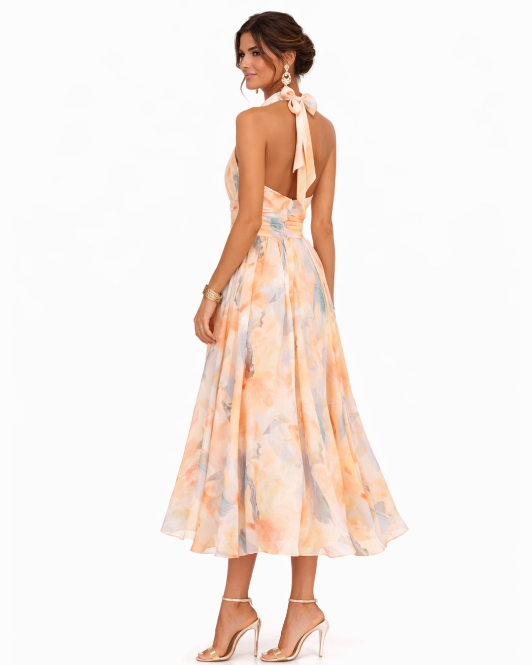 Femke - Elegante bloemenpatroon chiffonjurk voor dames