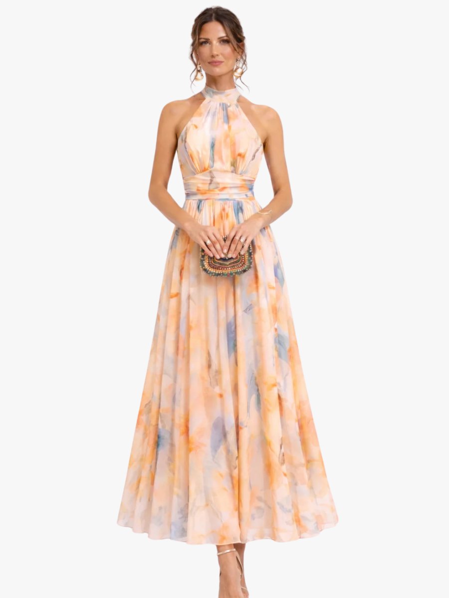 Femke - Elegante bloemenpatroon chiffonjurk voor dames