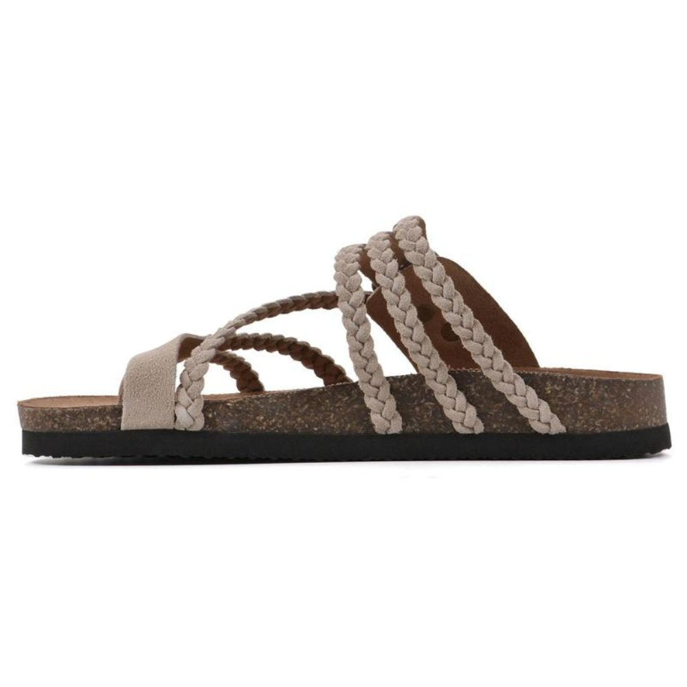Femke - Gevlochten kurk sandalen voor dames