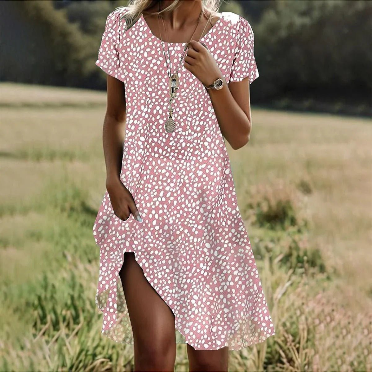 Anne - Luchtige zomer mini jurk met ruches voor dames