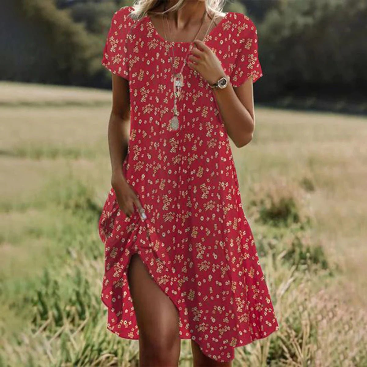 Anne - Luchtige zomer mini jurk met ruches voor dames