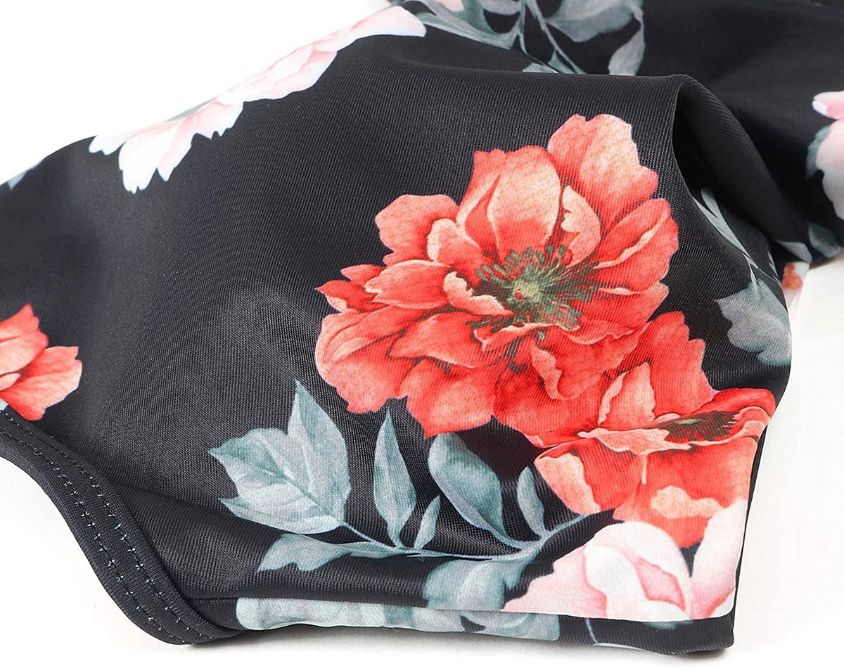 Fleur - Kleurrijke high waist damesbikini met crossover top