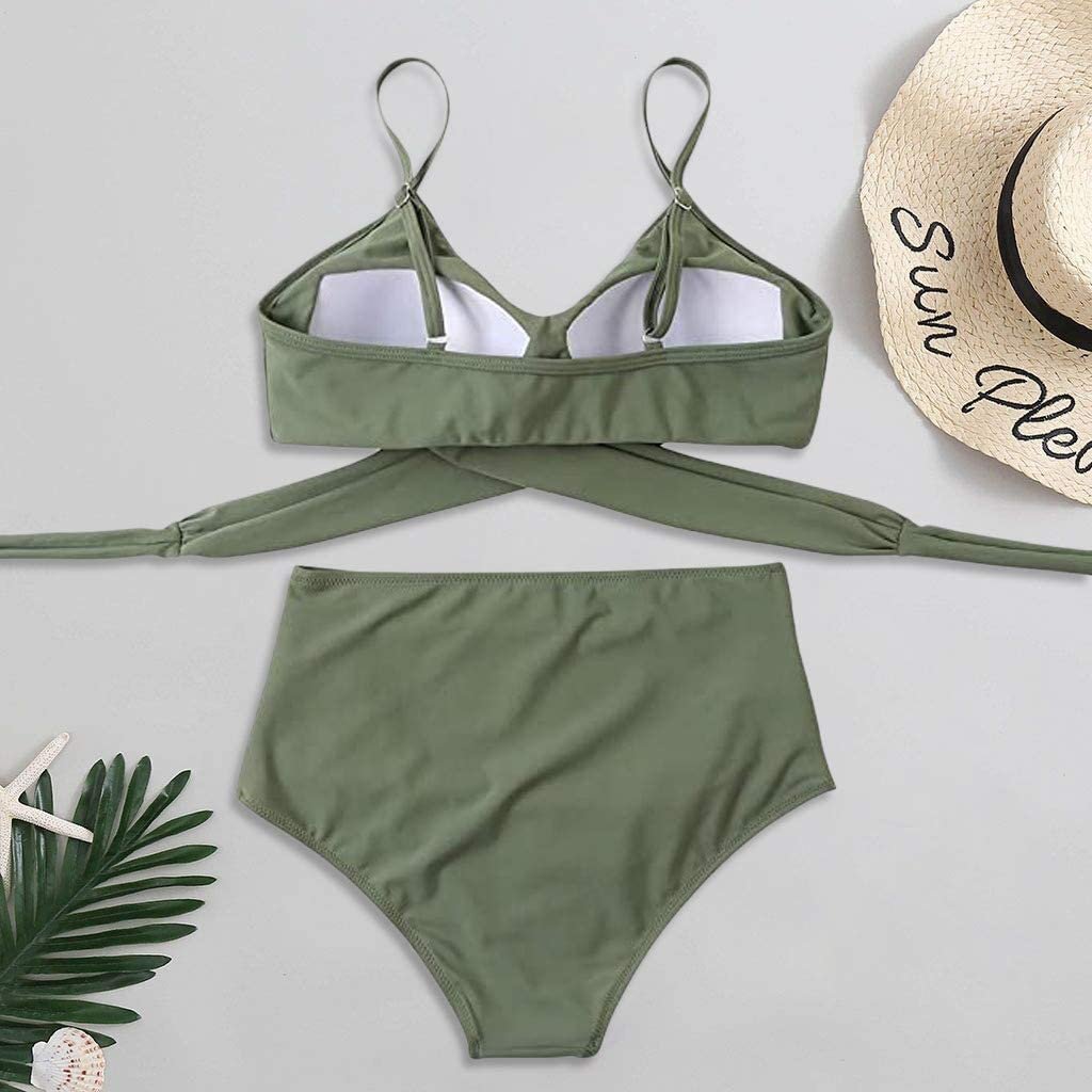Fleur - Kleurrijke high waist damesbikini met crossover top