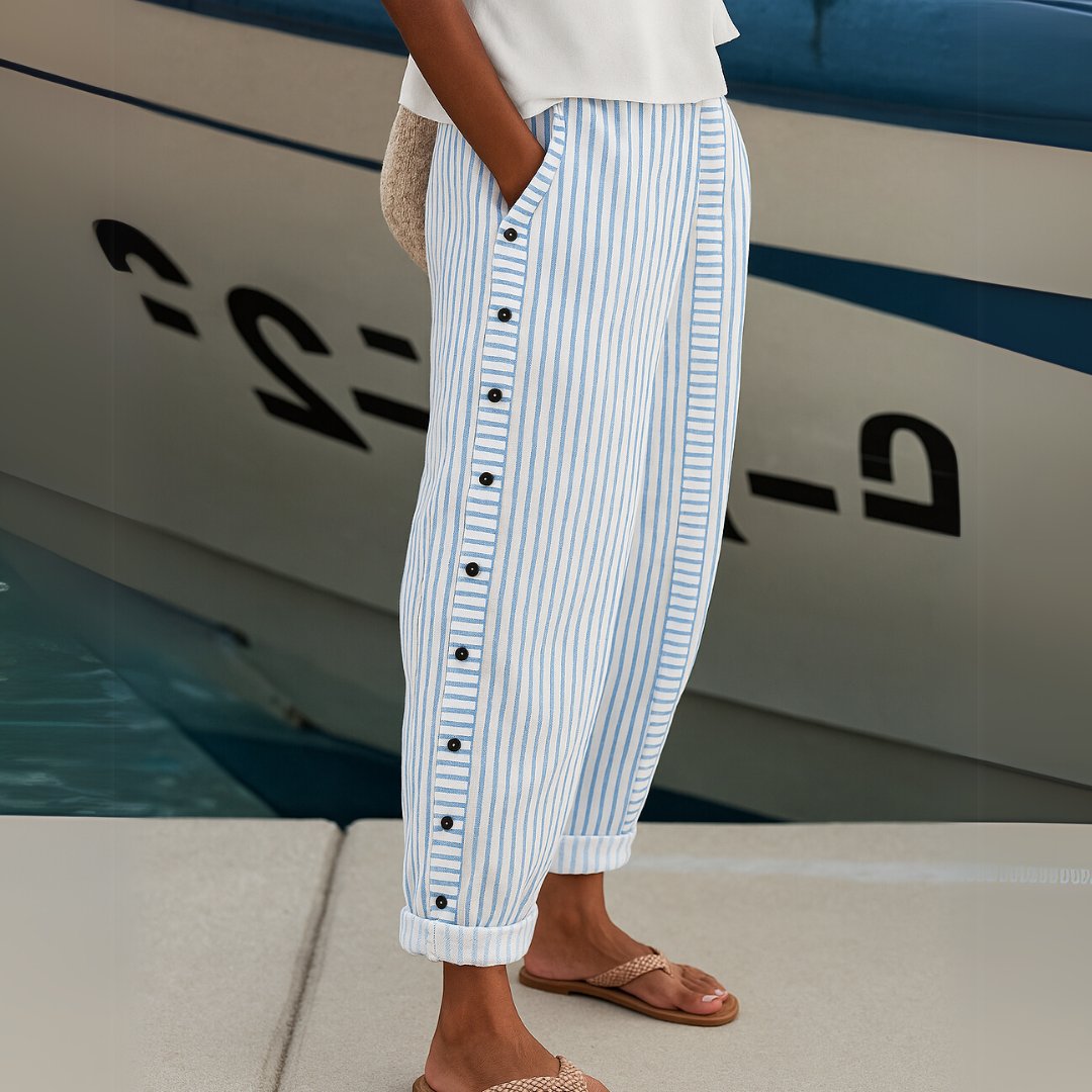 Greet - Comfortabele gestreepte casual broek voor dames