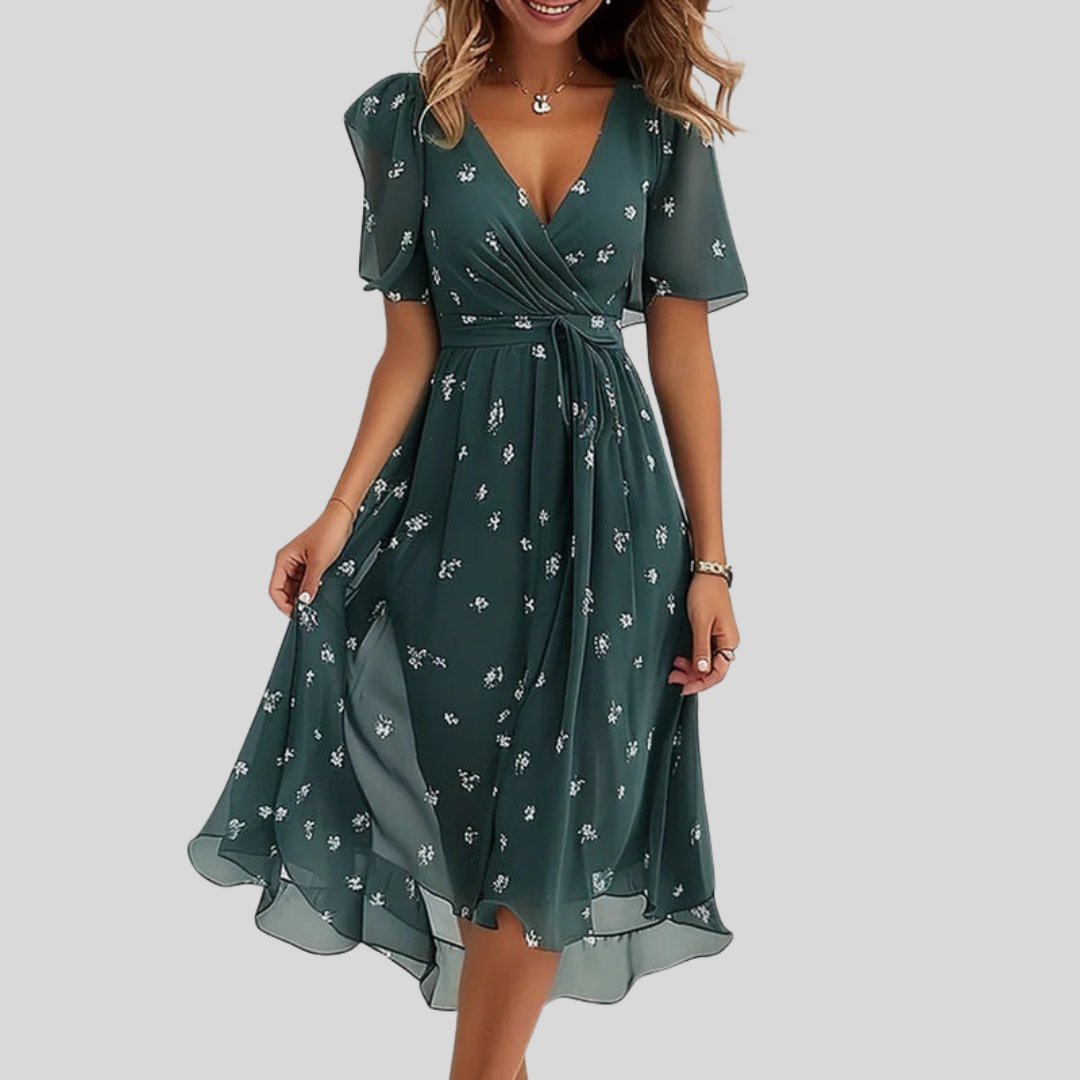 Yara - Elegante zomerjurk met vlindermouwen voor dames