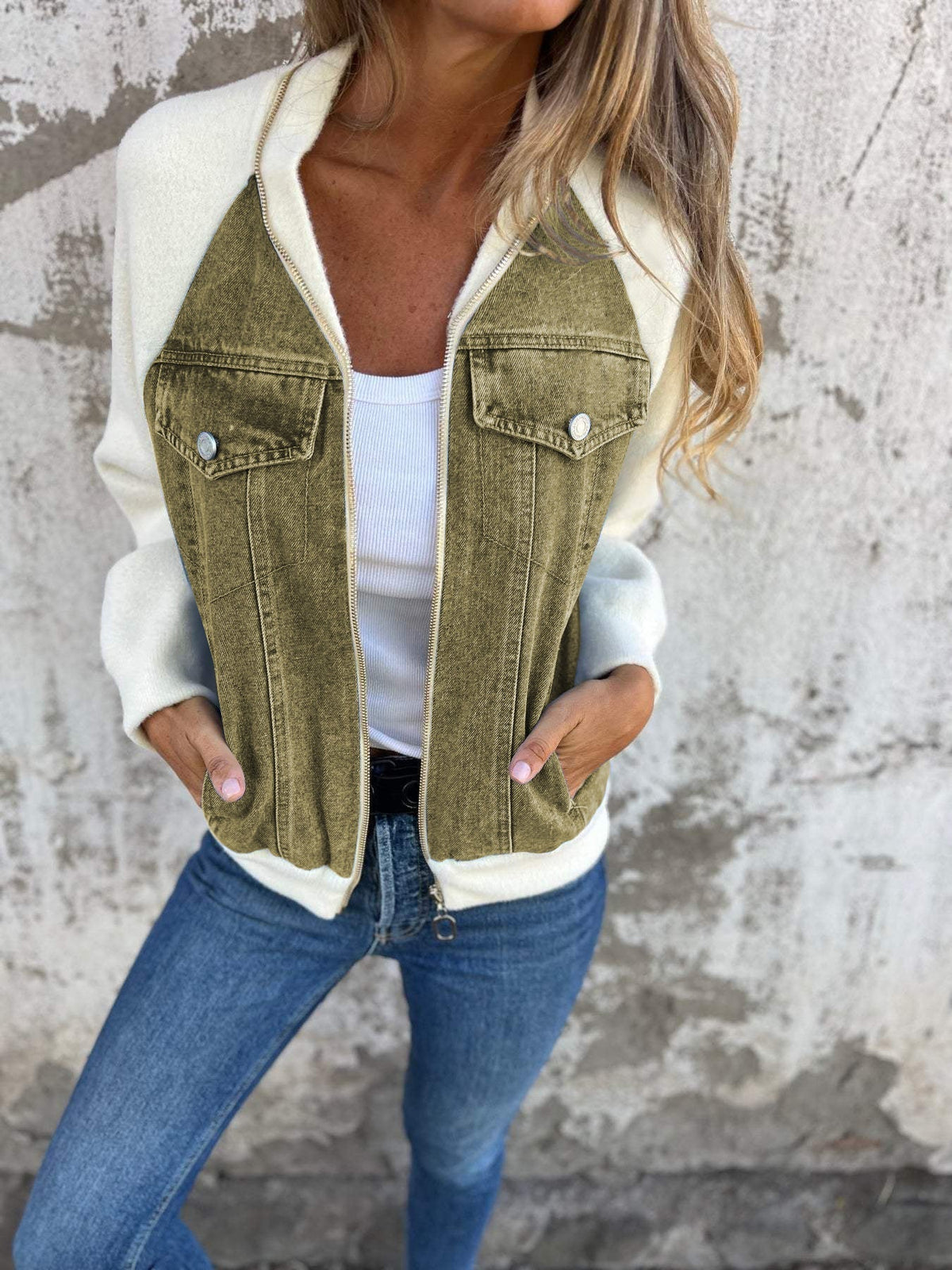 Janne - Stijlvolle denim jack met capuchon voor dames