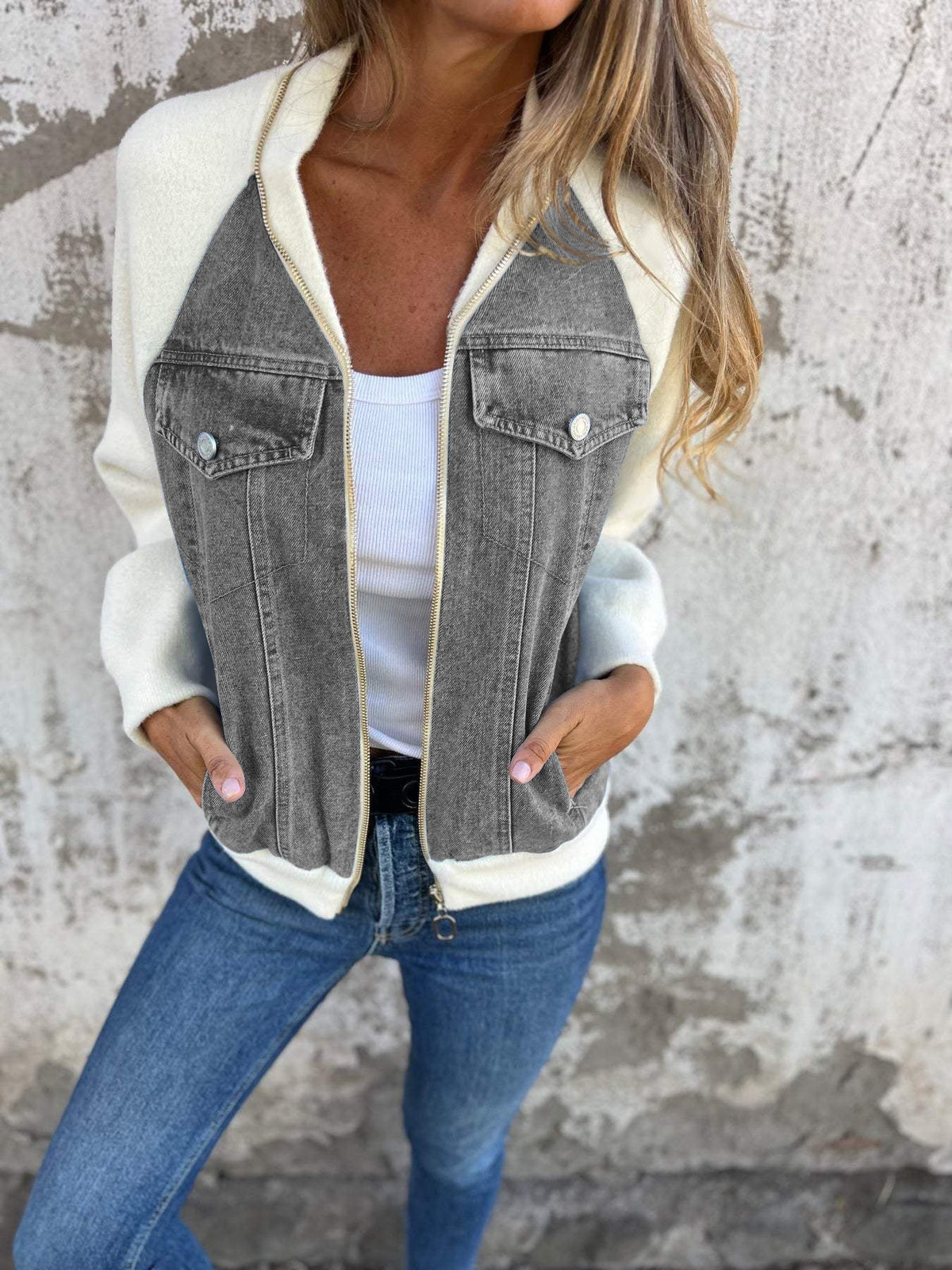Janne - Stijlvolle denim jack met capuchon voor dames