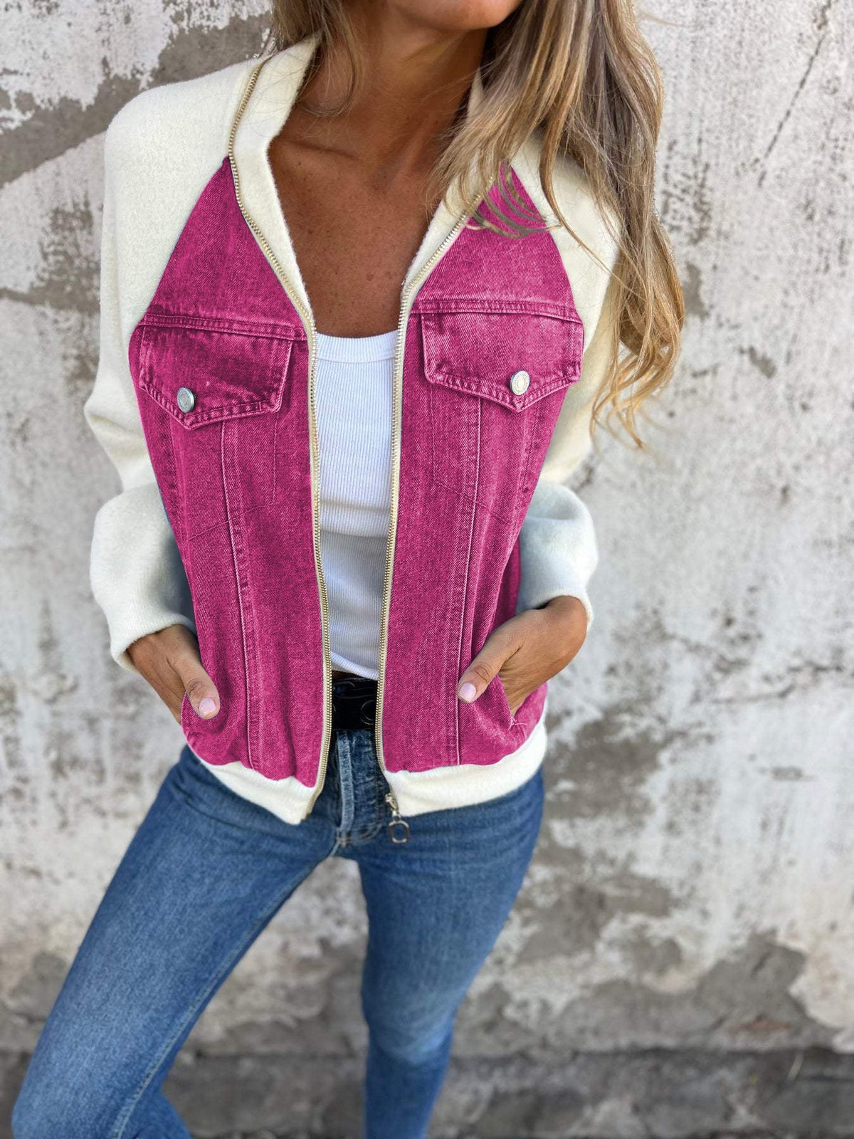 Janne - Stijlvolle denim jack met capuchon voor dames
