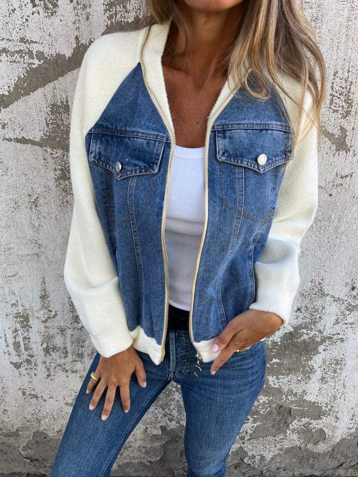 Janne - Stijlvolle denim jack met capuchon voor dames