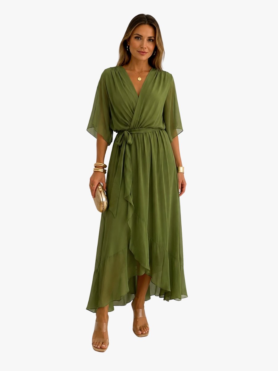 Hannah - Elegante chiffon vouwjurk voor dames