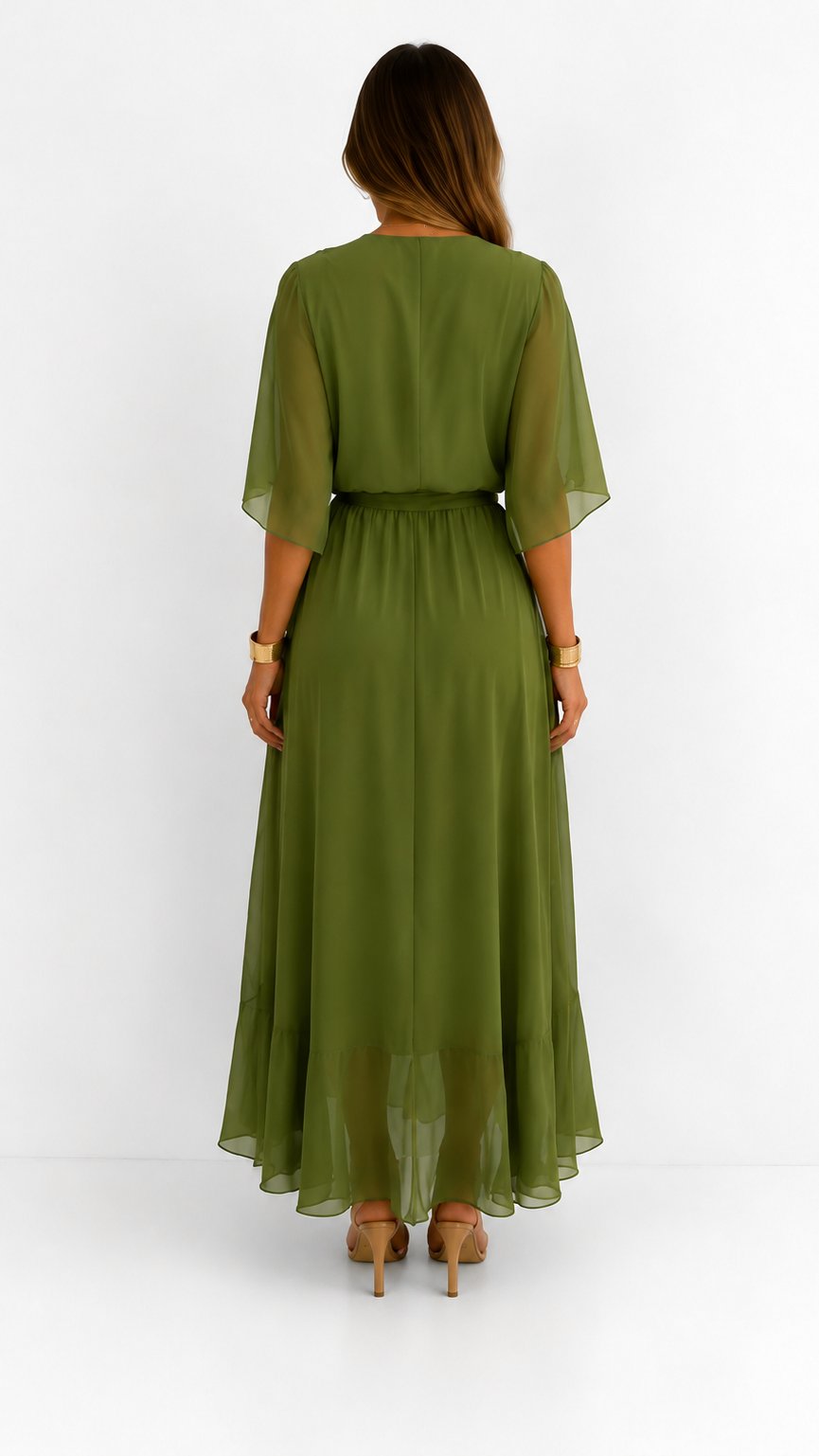Hannah - Elegante chiffon vouwjurk voor dames