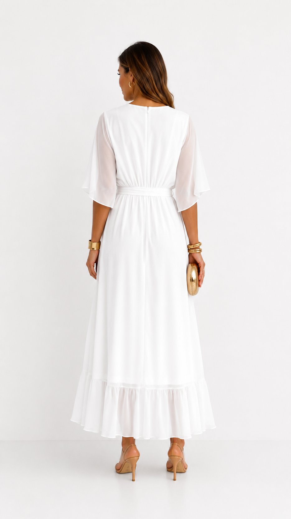 Hannah - Elegante chiffon vouwjurk voor dames