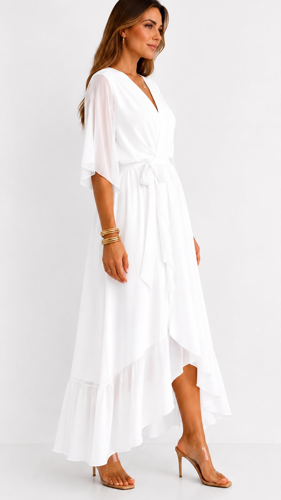 Hannah - Elegante chiffon vouwjurk voor dames