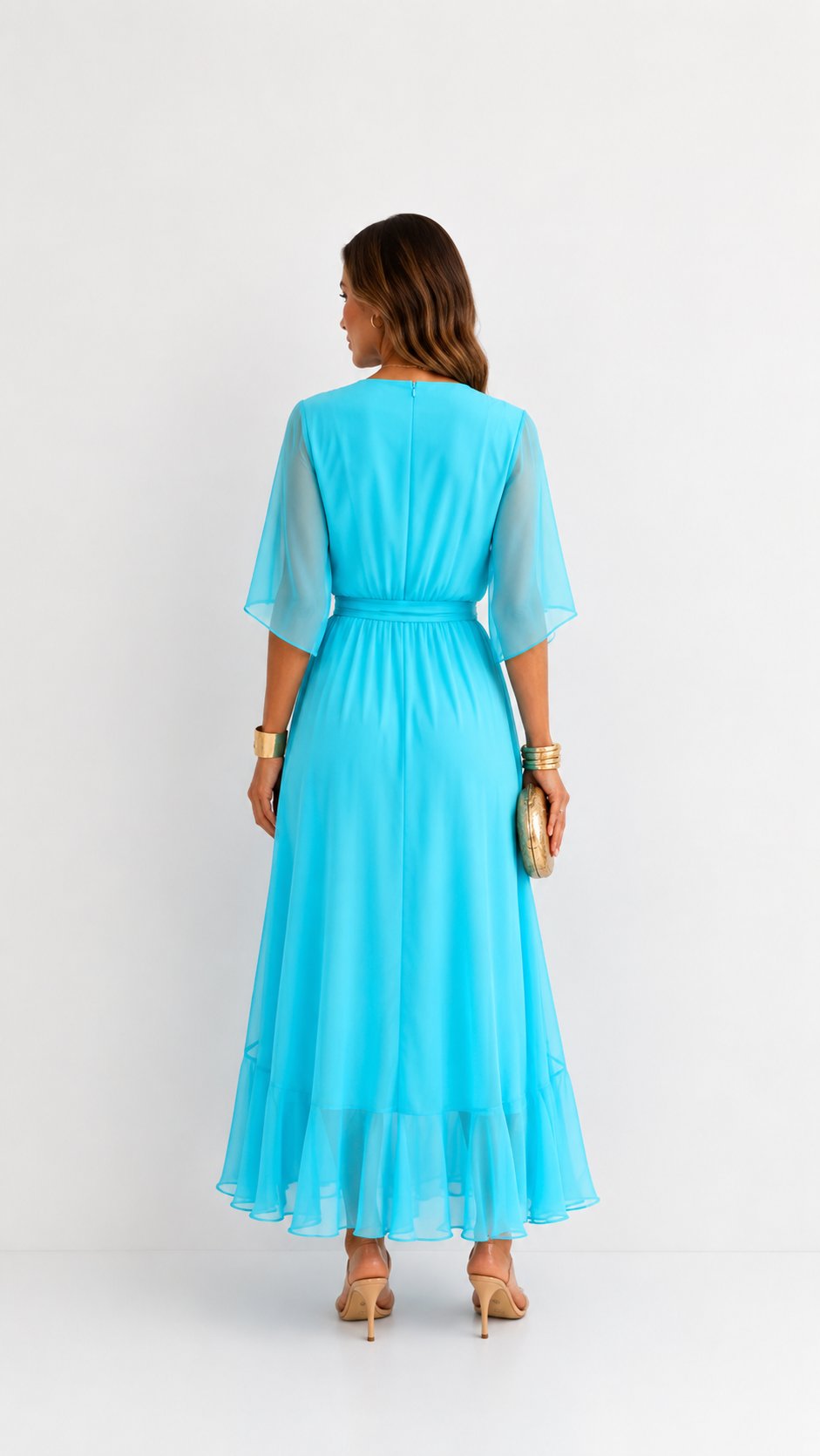 Hannah - Elegante chiffon vouwjurk voor dames