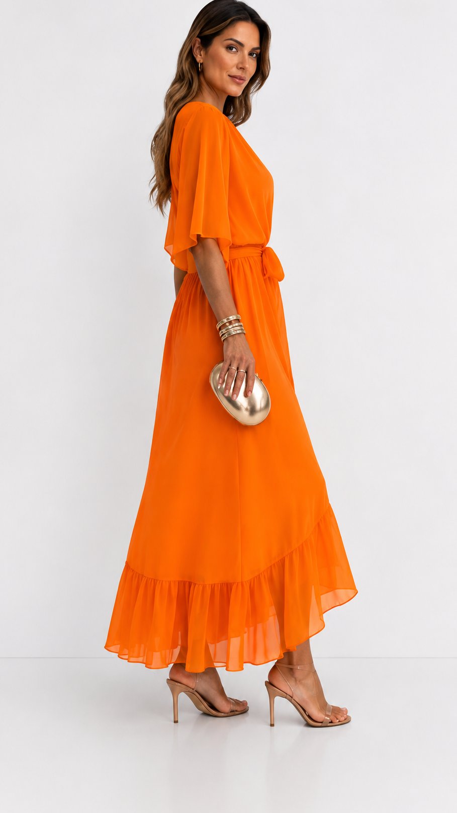 Hannah - Elegante chiffon vouwjurk voor dames