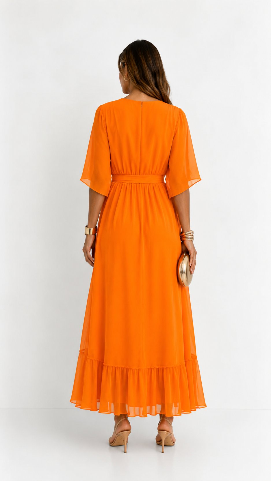 Hannah - Elegante chiffon vouwjurk voor dames