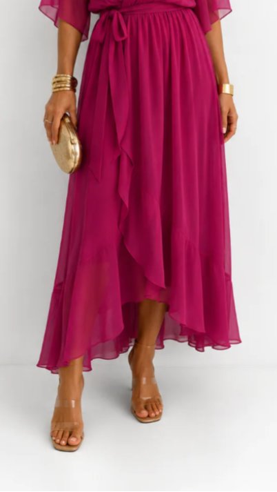 Hannah - Elegante chiffon vouwjurk voor dames