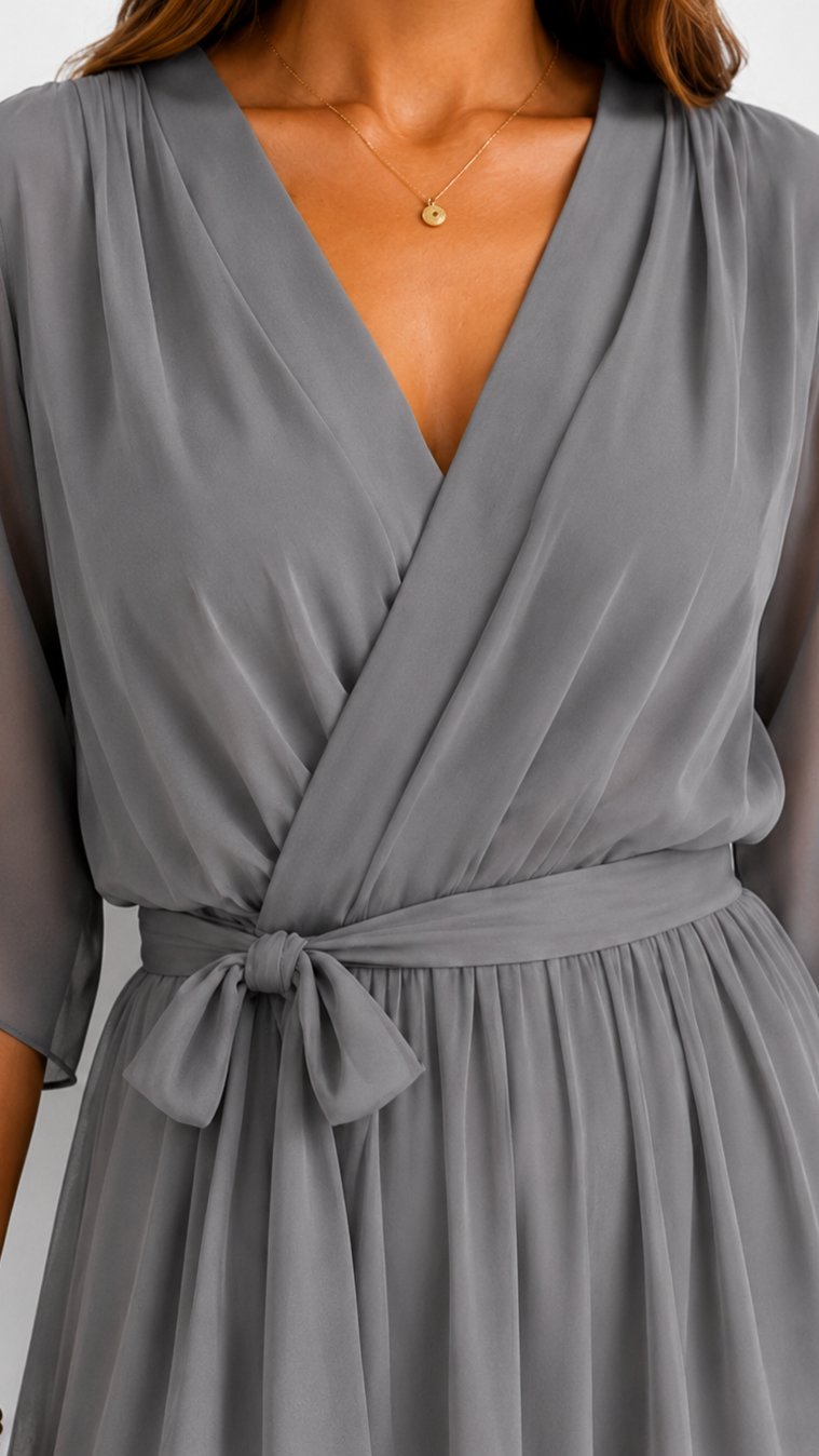 Hannah - Elegante chiffon vouwjurk voor dames