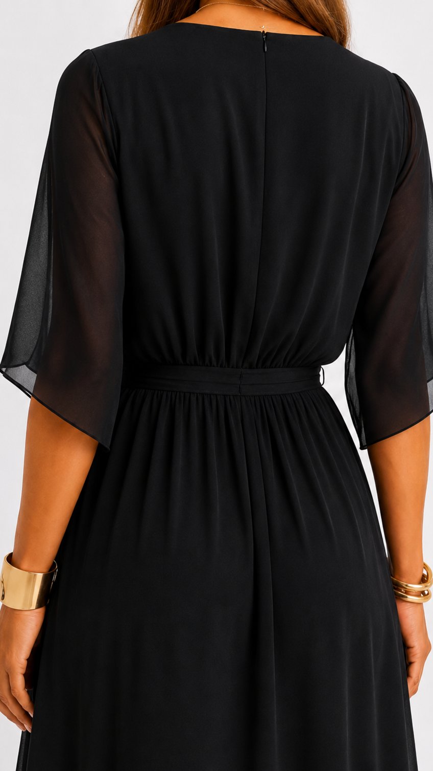 Hannah - Elegante chiffon vouwjurk voor dames
