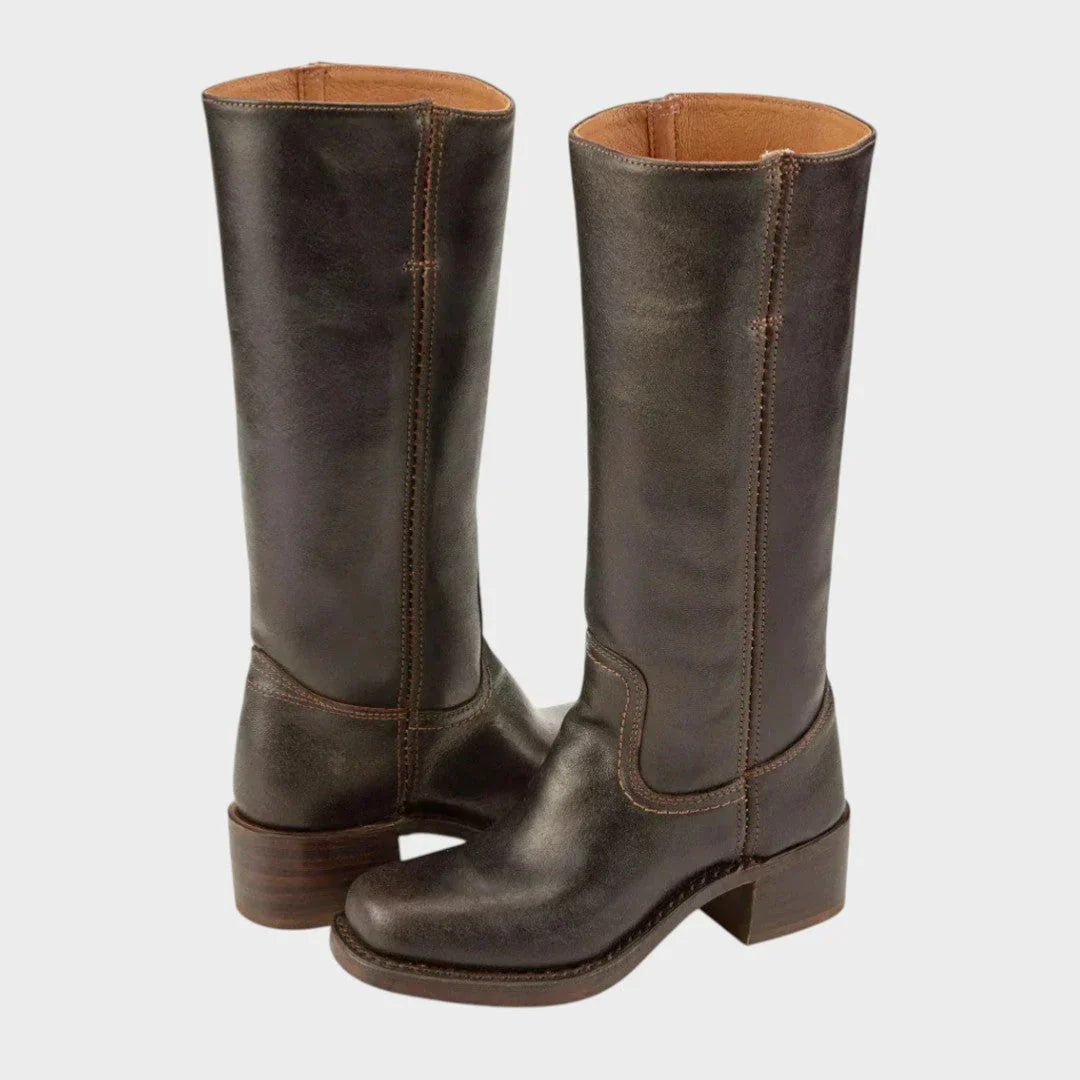 Adalee - Vintage retro laarzen met hoge schacht voor dames