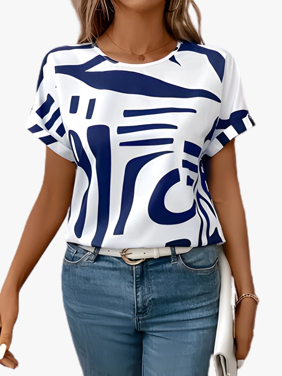 Ella - Abstract bedrukt t-shirt voor dames