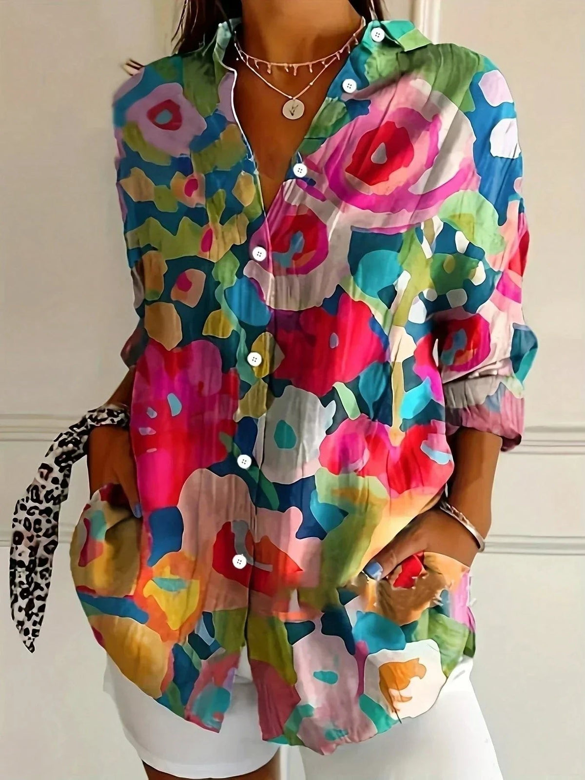 Loes - Kleurrijke blouse met bloemenprint voor dames