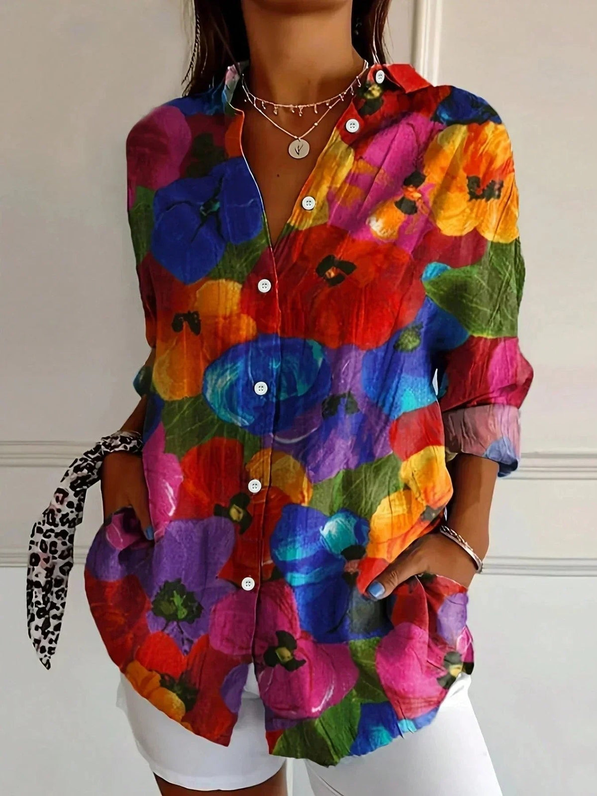 Loes - Kleurrijke blouse met bloemenprint voor dames