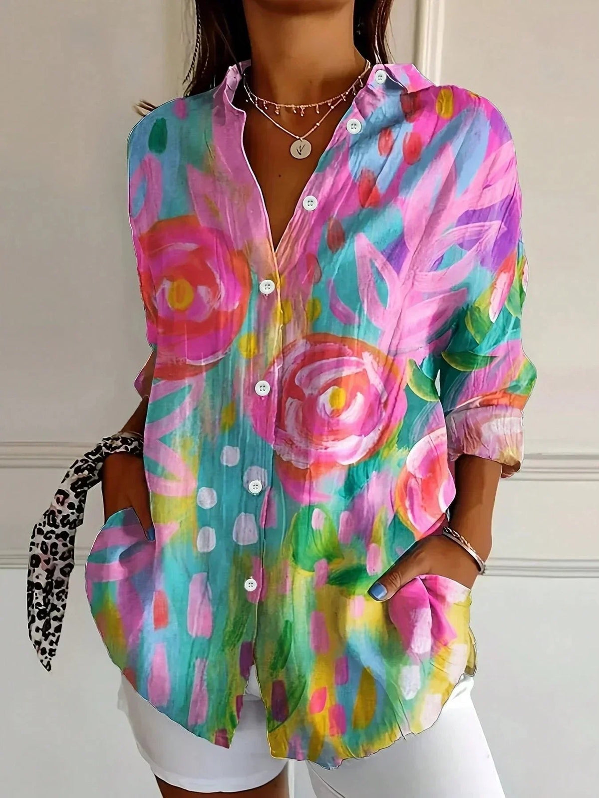 Loes - Kleurrijke blouse met bloemenprint voor dames
