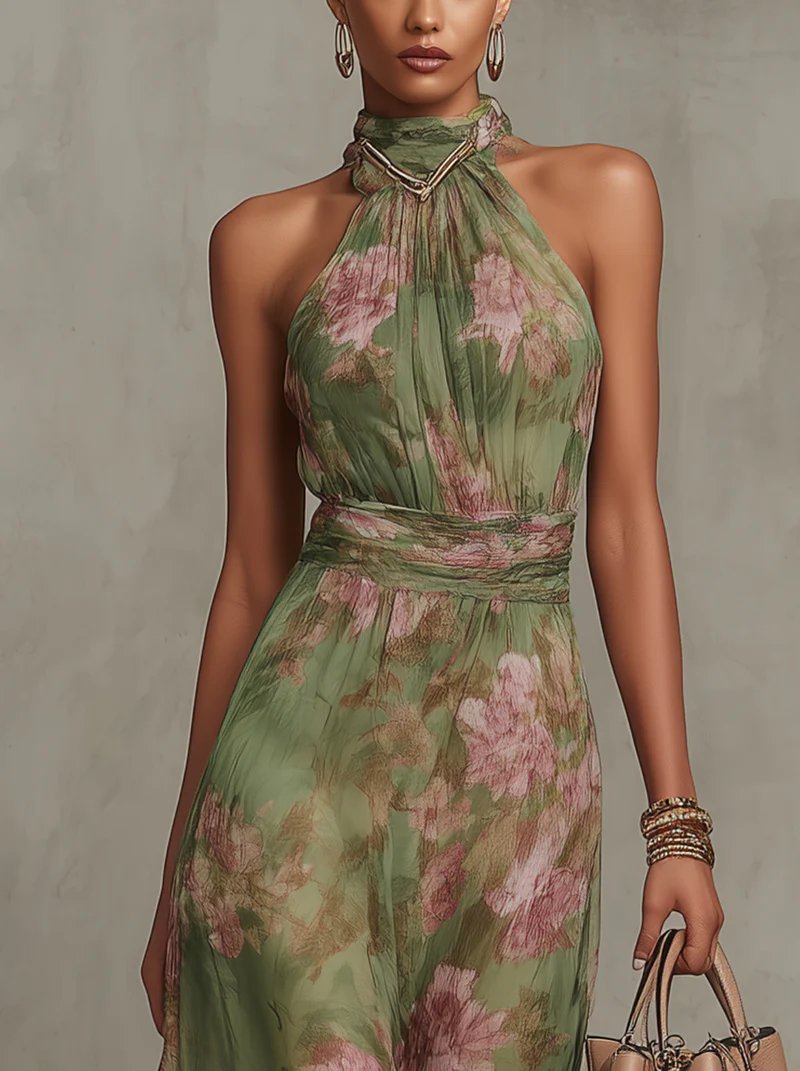 Lotte - Luchtige bloemen halterjurk voor dames