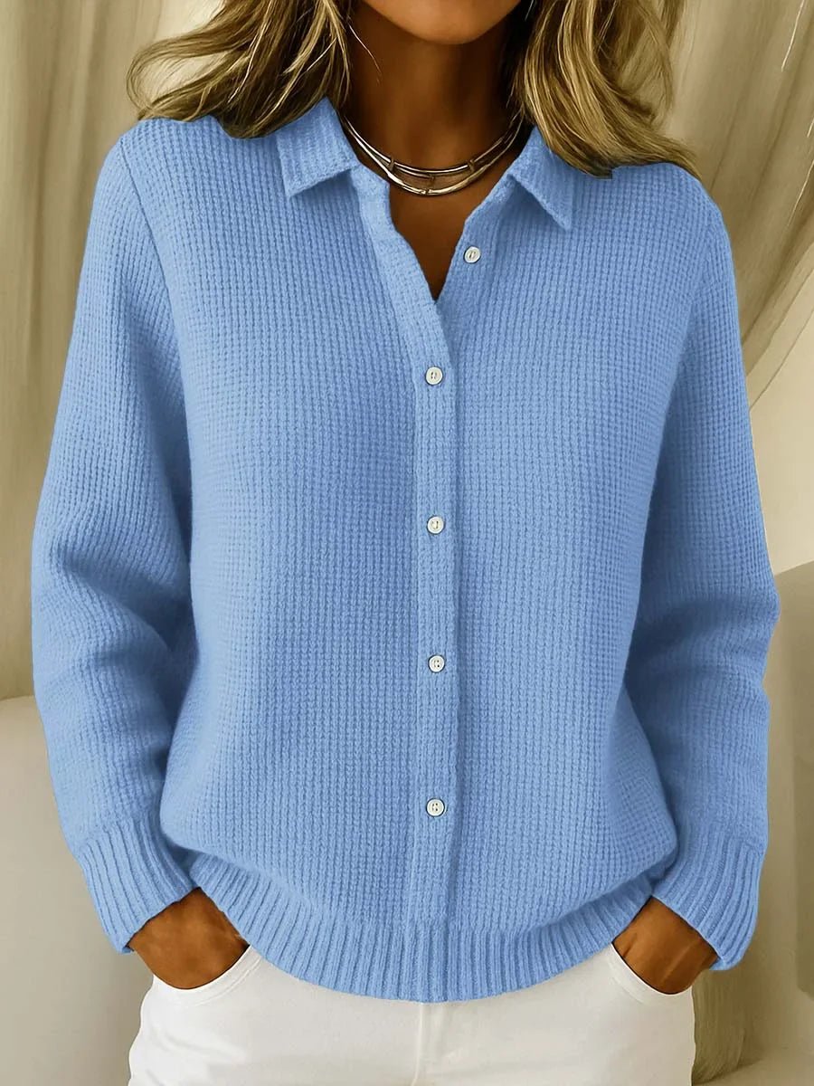 Lotte - Moderne waffle knit trui met kraag voor dames