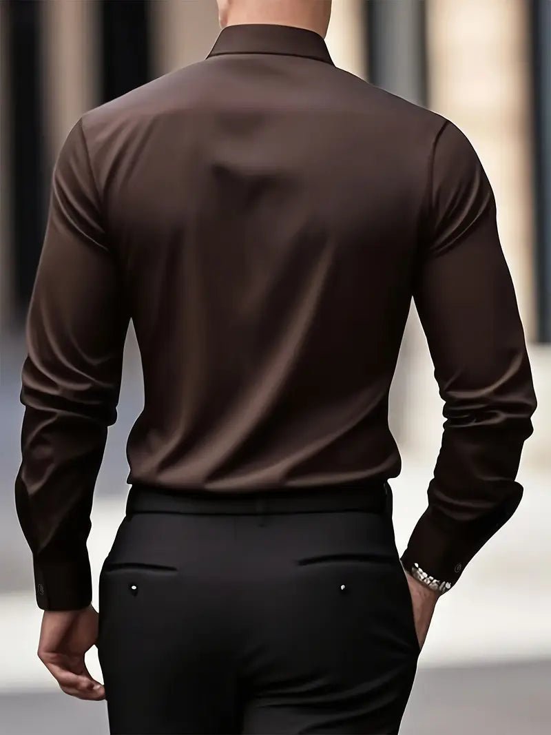 Maarten - Ademend slim fit overhemd met lange mouwen voor heren