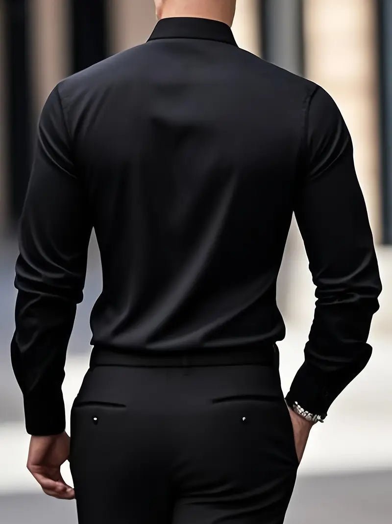 Maarten - Ademend slim fit overhemd met lange mouwen voor heren