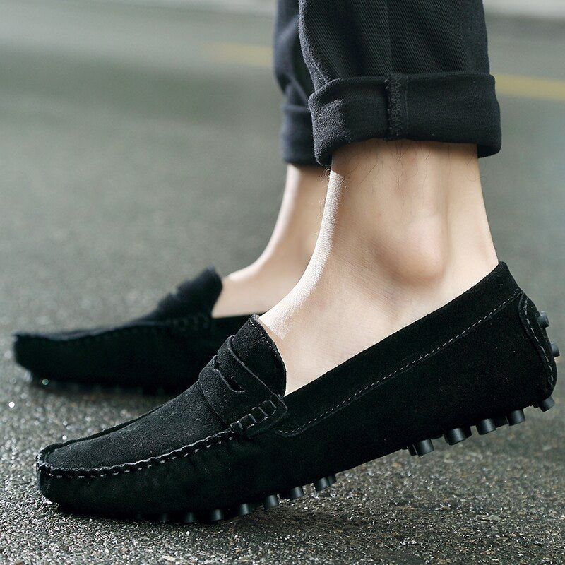 Maarten - Casual suède loafers met penny strap voor heren