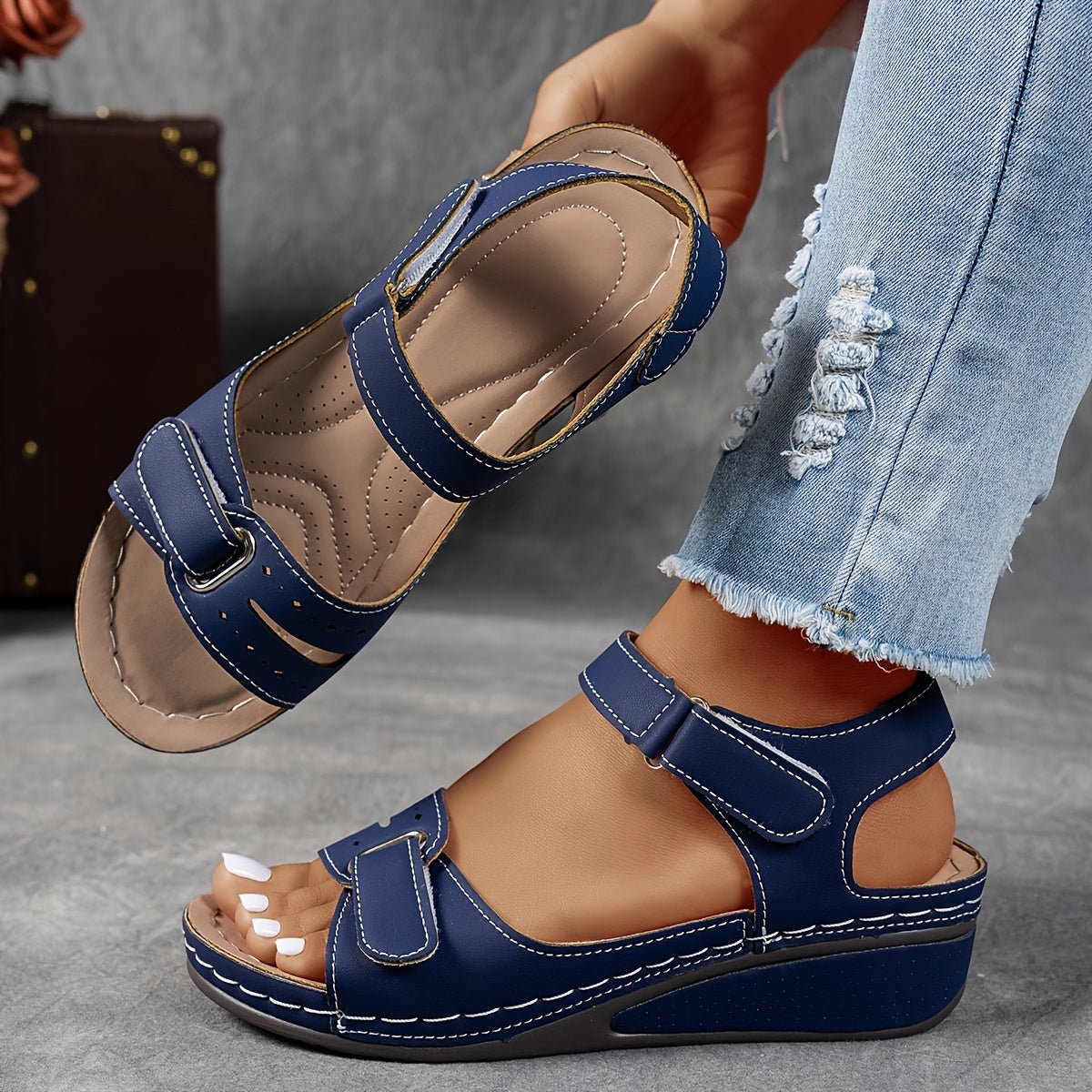 Maren - Ondersteunende ergonomische sandalen met klittenband voor dames