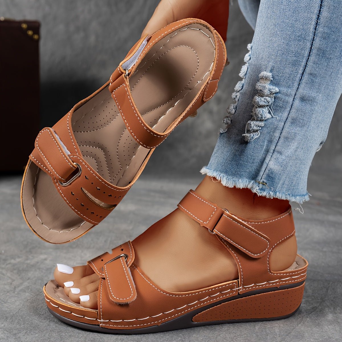 Maren - Ondersteunende ergonomische sandalen met klittenband voor dames