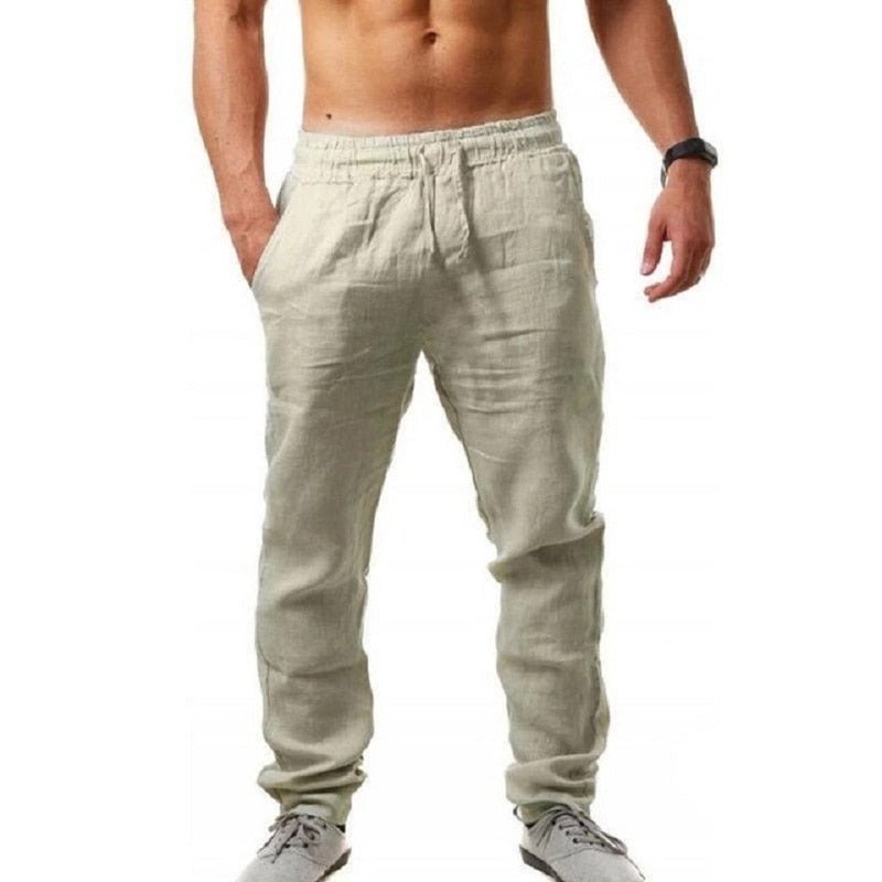 Felix - Luchtige linnen pantalon met elastische taille voor heren