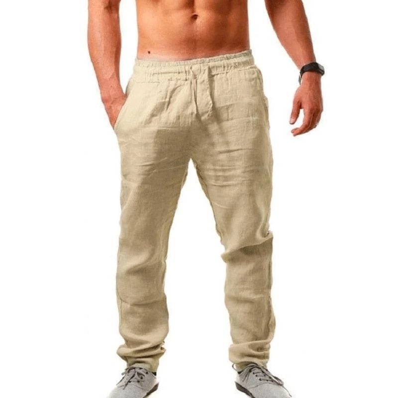 Felix - Luchtige linnen pantalon met elastische taille voor heren